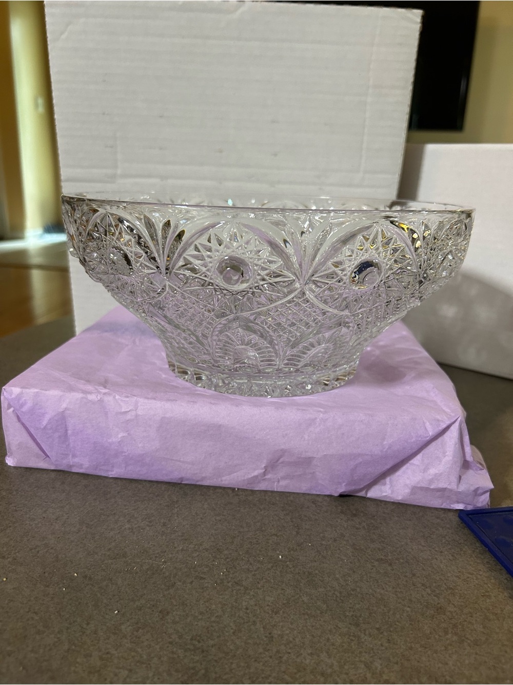 Bohemia Crystal-Crystalex 10” Heavy Bowl Vintage Excellent Condition
